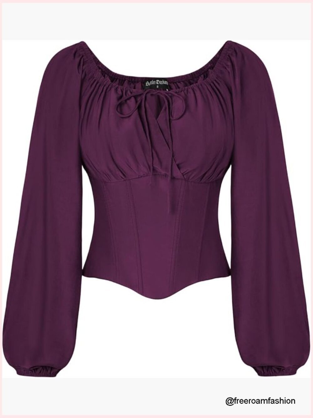 Corset Top Renaissance Blouse Peasant Shirt Women's Long Sleeve Off-Shoulder